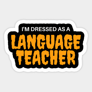 Language Teacher Halloween Costume Sticker